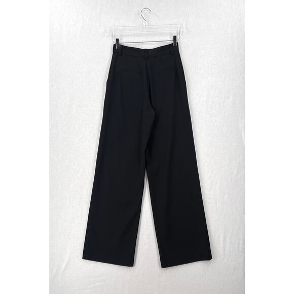 ENZA COSTA Crepe Straight Leg Pant Womens XS Black High Rise Wide Leg NEW - Picture 2 of 12